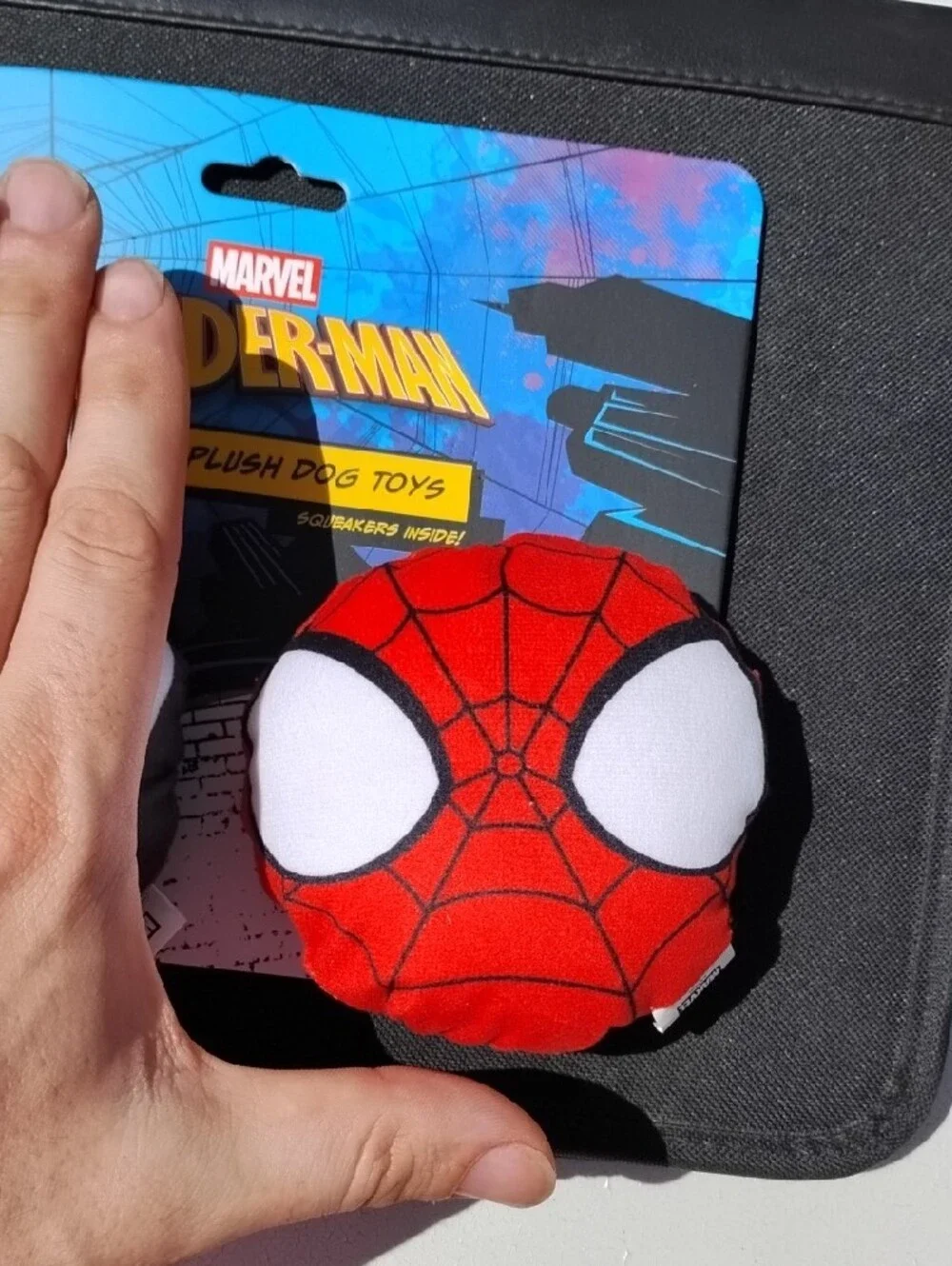 Marvel Spider-Man & Venom Plush Dog Toy Pair in Red, Black, White